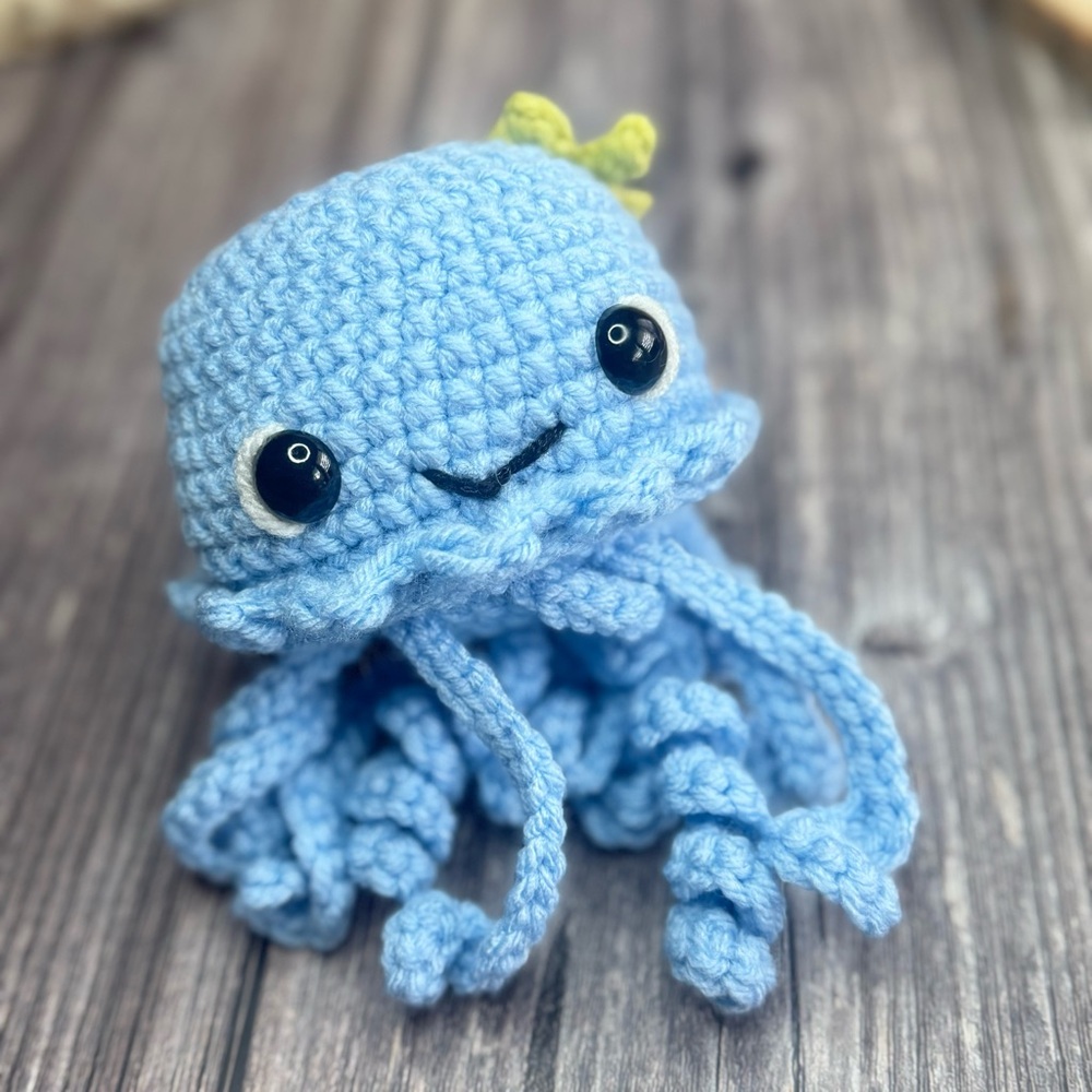 Handmade Crochet Jellyfish Plush Ocean Amigurumi Toy